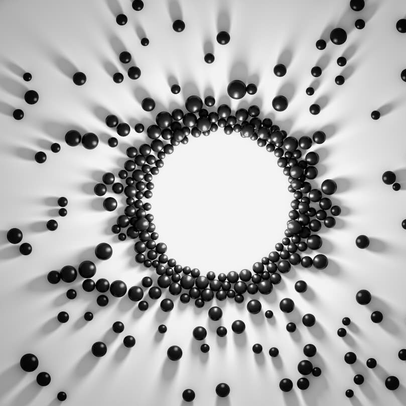 computer generated molecules forming a circle